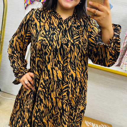 Caramel & Black Tiger Dress