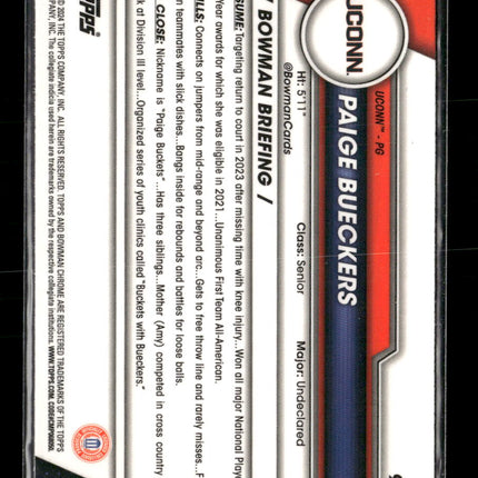 2023-24 Bowman University Chrome Pink Refractor Paige Bueckers #90