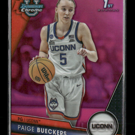2023-24 Bowman University Chrome Pink Refractor Paige Bueckers #90