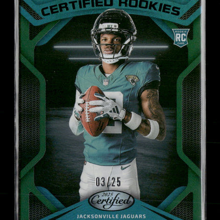 2025 Panini Certified Mirror Green #/25 Travis Hunter #CRK-THR