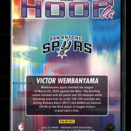 2023-24 Hoops Premium Stock Hoopla Silver Prizm Victor Wembanyama #5