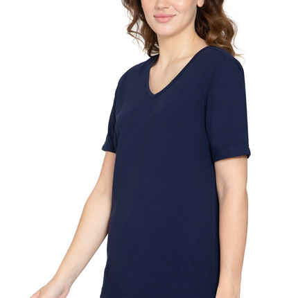 Women's Perfect Short-Sleeve V-Neck Tee Shirt - Cotton blend and Wrinkle Resistant
