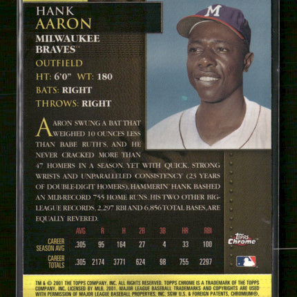 2001 Topps Chrome Golden Anniversary Refractors Hank Aaron #GA1