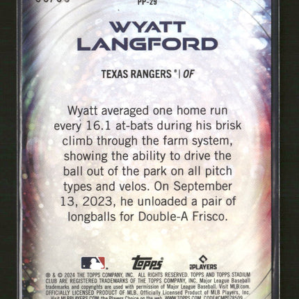 2024 Stadium Club Power Packed Black Wyatt Langford #/99 #PP-29