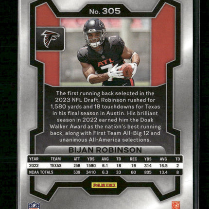 2023 Panini Prizm Orange Laser Bijan Robinson #305
