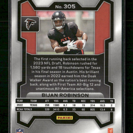 2023 Panini Prizm Green Pulsar Prizm Bijan Robinson #305