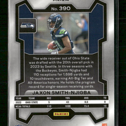 2023 Panini Prizm Orange Laser Jaxon Smith-Njigba Rookie #390