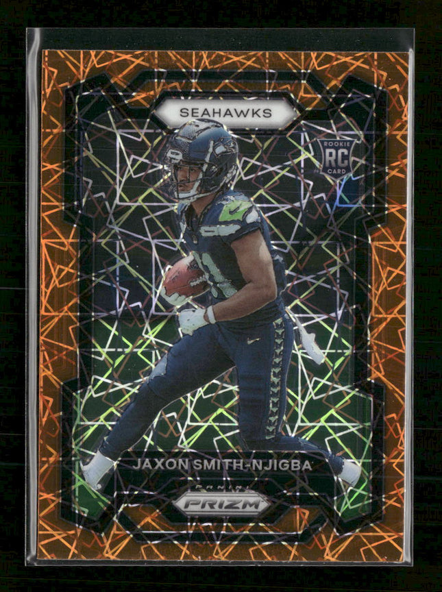2023 Panini Prizm Orange Laser Jaxon Smith-Njigba Rookie #390