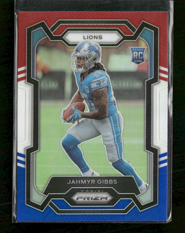 2023 Panini Prizm Red White and Blue Jahmyr Gibbs #331