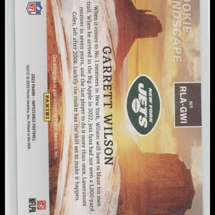 2022 Panini Impeccable Rookie Landscape #49 Garrett Wilson Auto #RLA-GWI