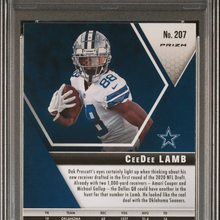2020 Panini Mosaic Silver Prizm Ceedee Lamb 10 PSA #207