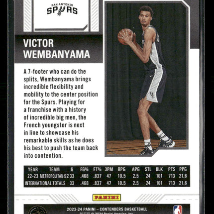 2023-24 Panini Contenders Season Ticket Retail Victor Wembanyama Rookie #11