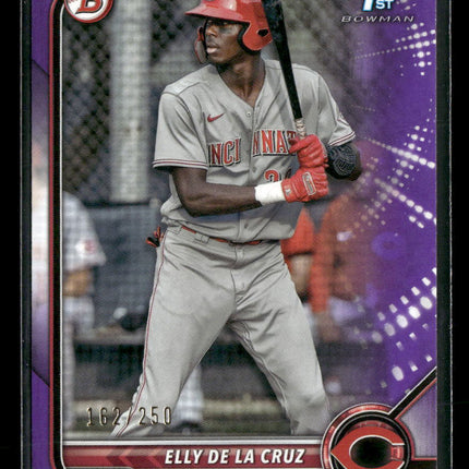 2022 Bowman Chrome Prospects Purple Refractors Elly De La Cruz #/250 #BCP-50