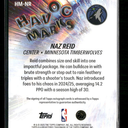 2025-26 Topps Havoc Marks Gold Rainbow Naz Reid #/50 Auto #HM-NR