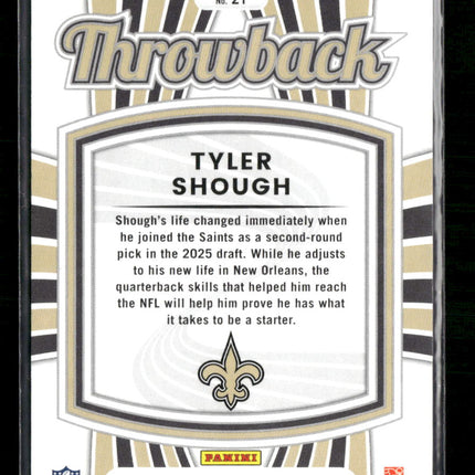 2025 Donruss Rated Rookies Throwback Bronze #/100 Tyler Shough #21