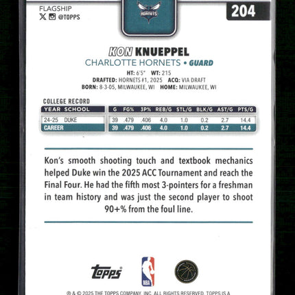 2025-26 Topps Pink Holo Foil Kon Knueppel Rookie #204