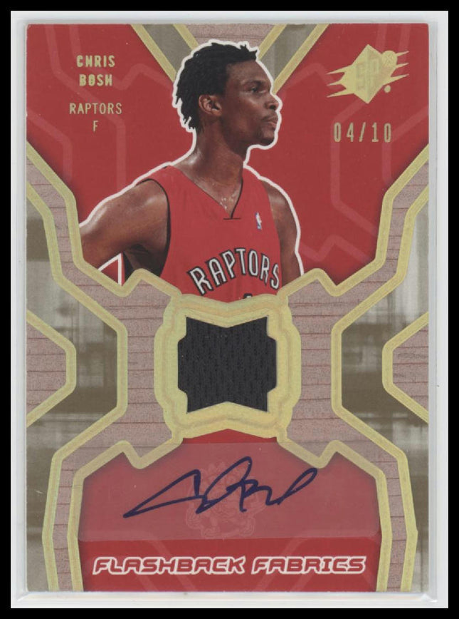 2007-08 SPx Flashback Fabrics Autographs Parallel Chris Bosh #/10 Auto #FFA-BO