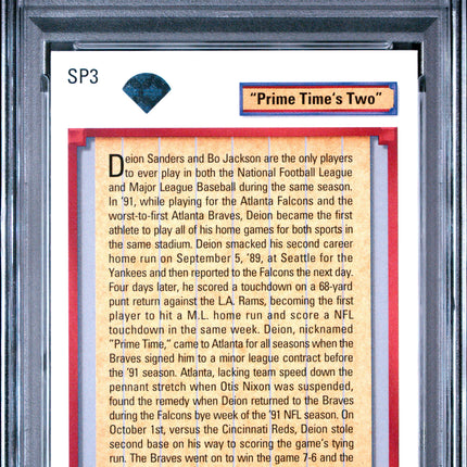 1992 Upper Deck "Prime Time'S Two" Deion Sanders 9 PSA #SP3