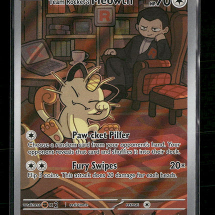SV10: Destined Rivals Team Rocket's Meowth Holo #203/182