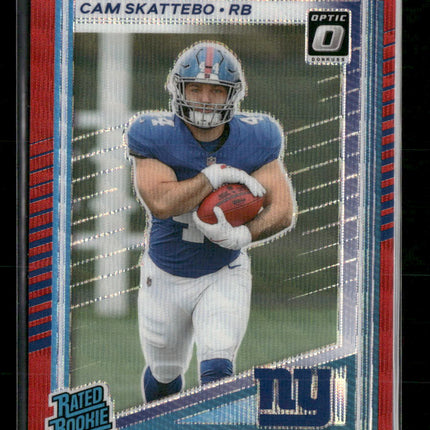 2025 Donruss Optic Rated Rookies Preview Red Wave Cam Skattebo Rookie #302