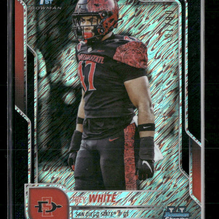 2025 Bowman University Chrome Red Shimmer Refractor Trey White 8/10 #25