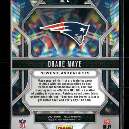 2024 Panini Prizm - Prizmatic Wave Green Prizm Drake Maye #2
