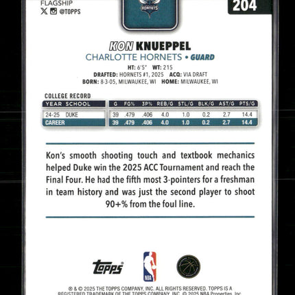 2025-26 Topps Rainbow Foilboard Kon Knueppel Rookie #204