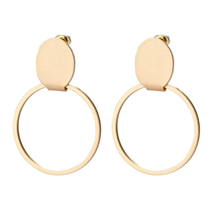 Brushed stud hoop: SILVER