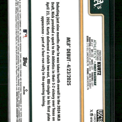 2025 Topps Chrome Update X-Fractors Nick Kurtz #USC180