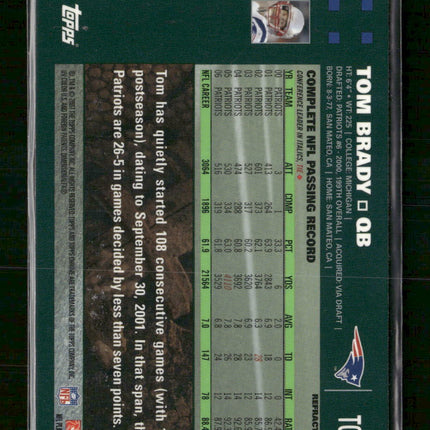 2007 Topps Chrome Tom Brady #TC6 Refractor
