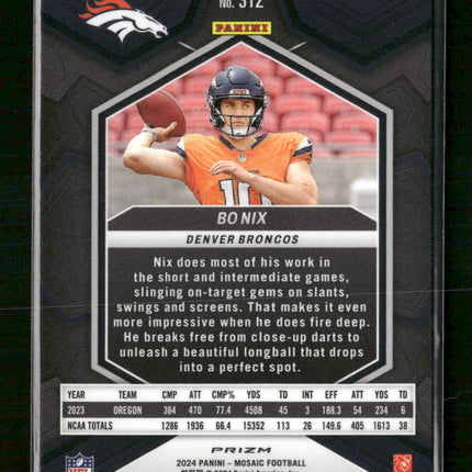 2024 Panini Mosaic Mosaic Camo Pink Bo Nix #312