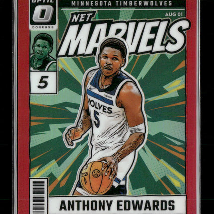 2024-25 Donruss Optic Net Marvels Red Anthony Edwards #/99 #3