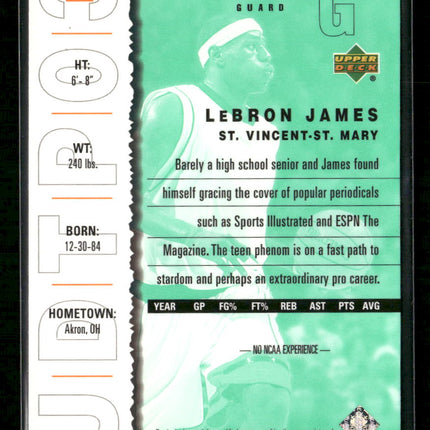 2003 UD Top Prospects LeBron James #55