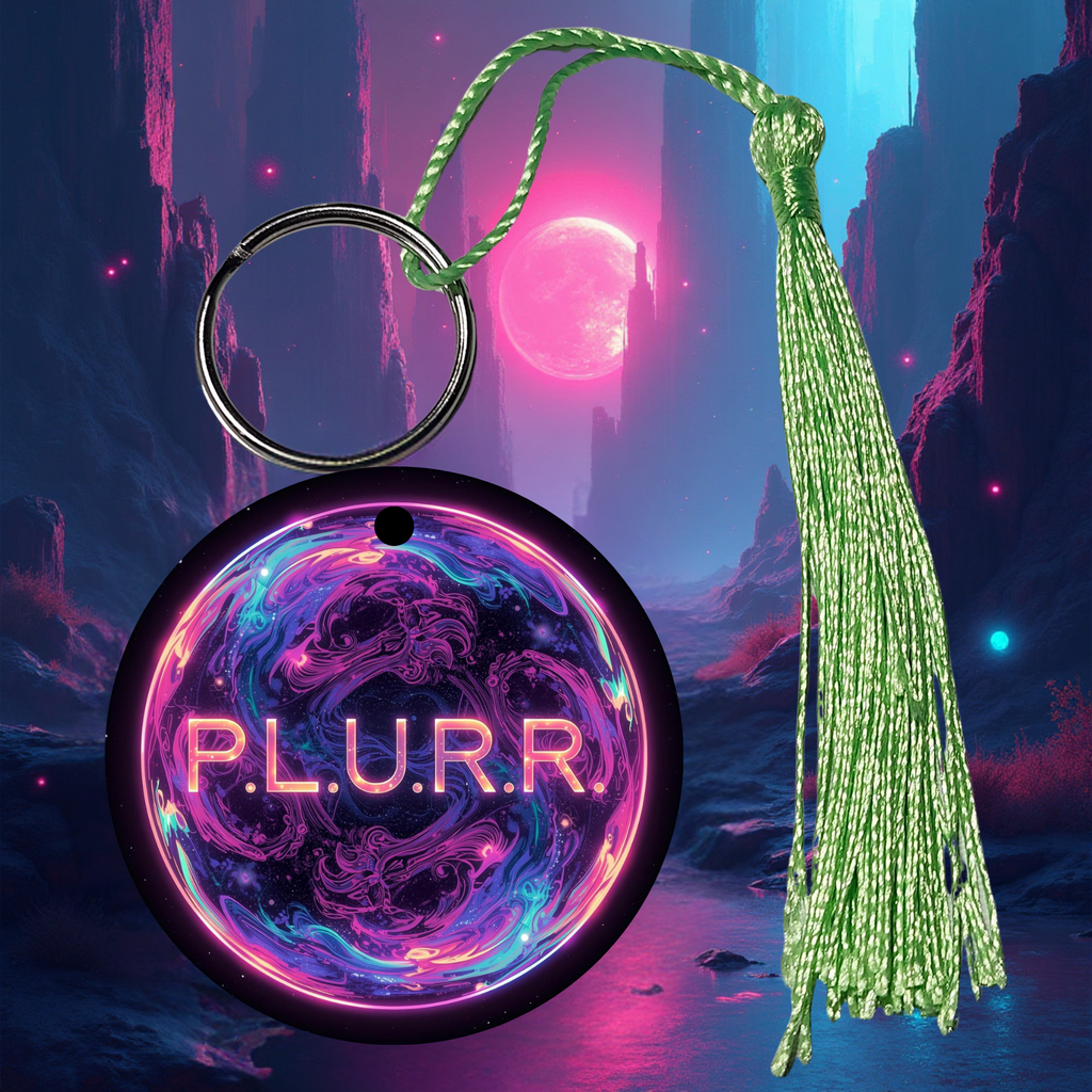 PLURR Aluminum Keychain for Raves and Festivals