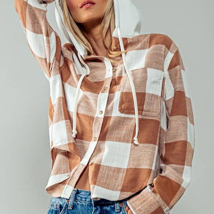 Black & White Hooded Flannel