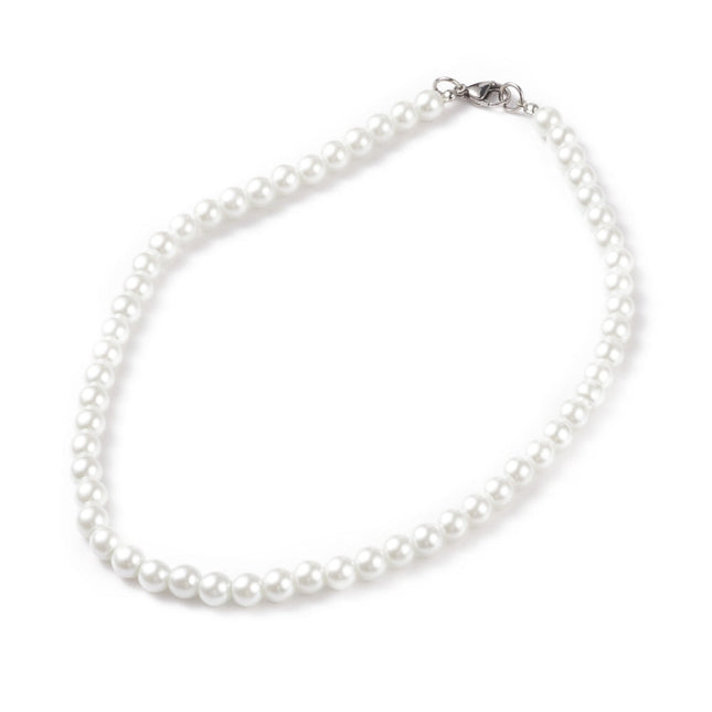 **Glass Pearl Collar Necklace Wedding Collection 259v