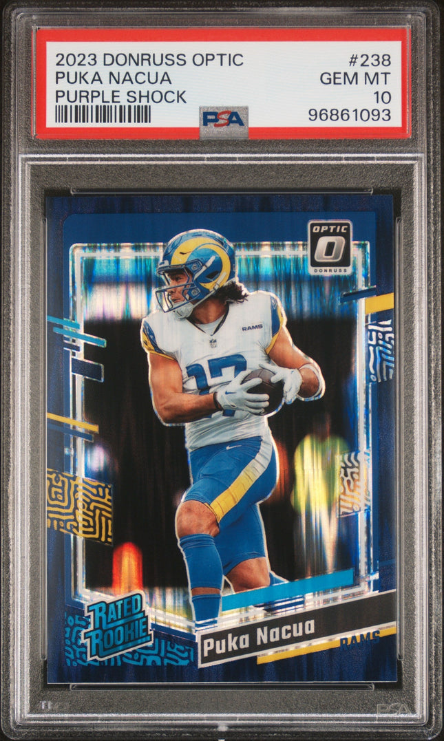 2023 Panini Donruss Optic Purple Shock Puka Nacua 10 PSA #238