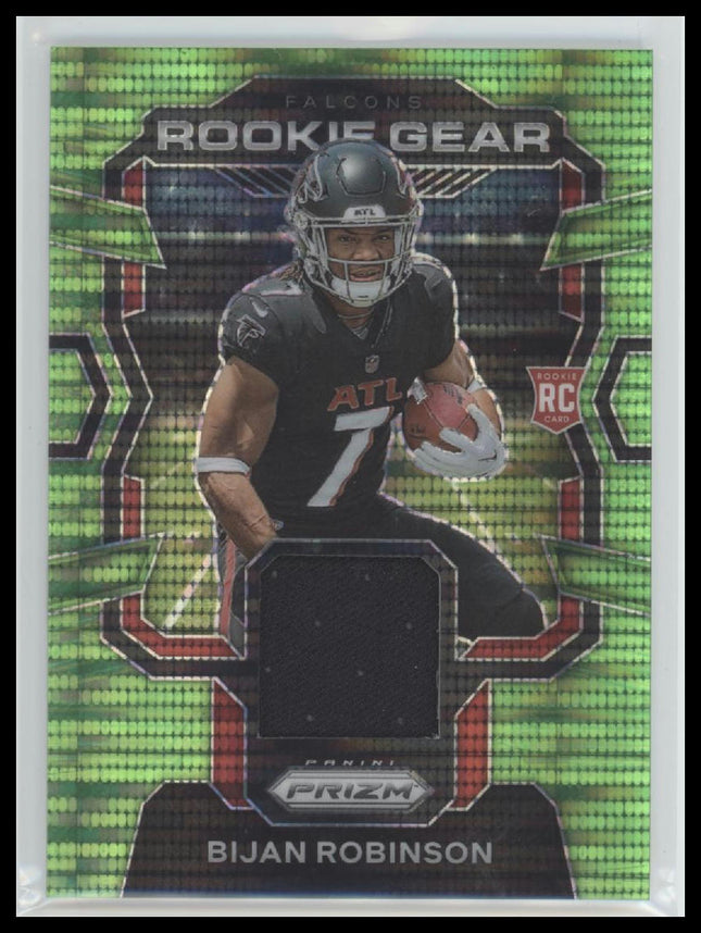 2023 Panini Prizm Rookie Gear Neon Green Pulsar Bijan Robinson #RG-BR