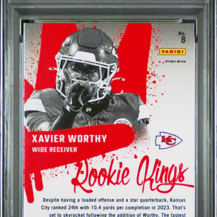 2024 Panini Donruss Optic Rookie Kings Xavier Worthy 10 PSA #8