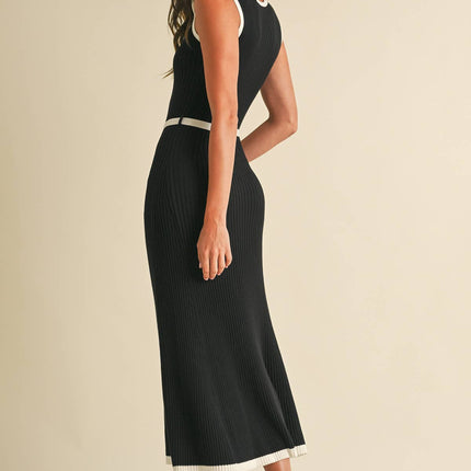 Sleeveless Sweater Midi Dress