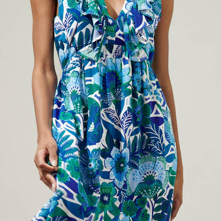 Deep Blue Floral Dress