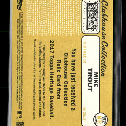 2017 Topps Heritage Clubhouse Collection Relics Mike Trout #CCR-MTR