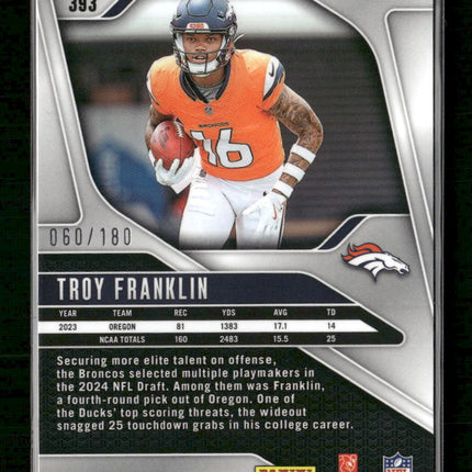 2024 Panini Prizm Hyper Troy Franklin Rookie #/180 #393