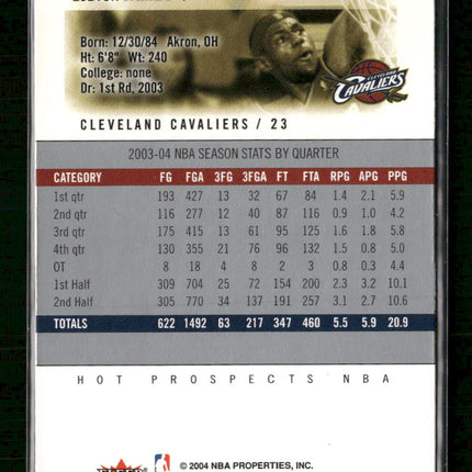 2004-05 Hoops Hot Prospects LeBron James #54
