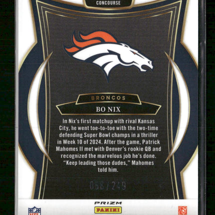 2024 Panini Select Blue Prizm Bo Nix Rookie #/249 #30