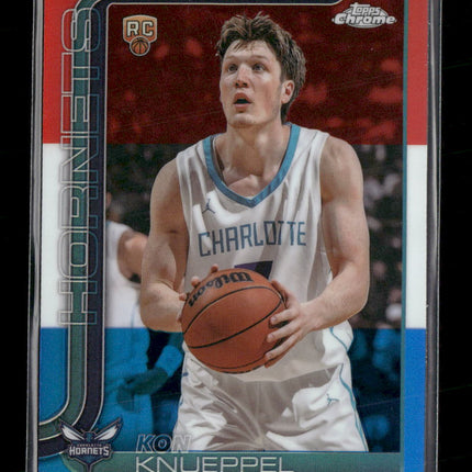 2025-26 Topps Chrome Red White and Blue Refractor Kon Knueppel Rookie #254