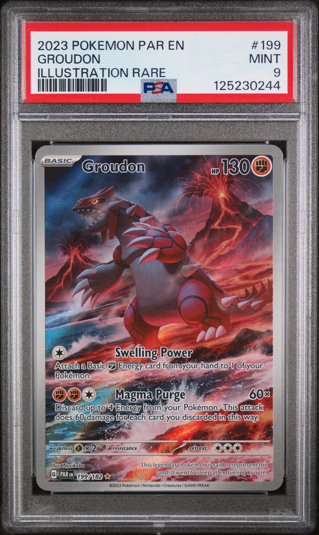 2023 Pokemon Par En-Paradox Rift Illustration Rare Groudon 9 PSA #199
