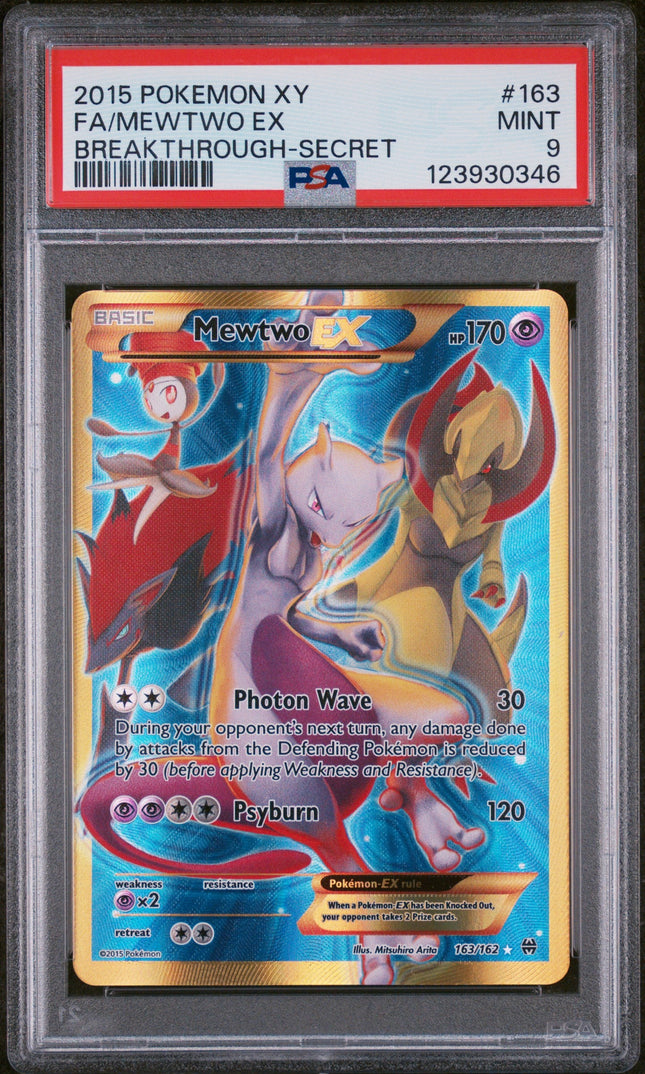 2015 Pokemon Xy Breakthrough Breakthrough-Secret Fa/Mewtwo Ex 9 PSA #163