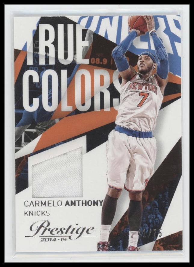 2014-15 Panini Prestige True Colors Materials Carmelo Anthony #/75 #25