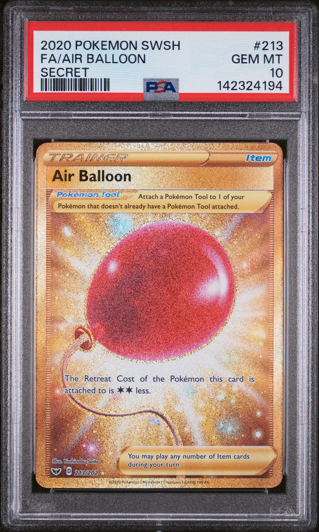2020 Pokemon Sword & Shield Secret Fa/Air Balloon 10 PSA #213
